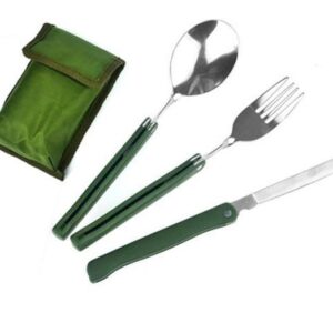 ست قاشق و چنگال تاشو ۳ عددی استیل