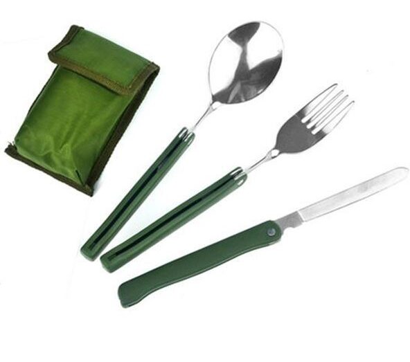 ست قاشق و چنگال تاشو ۳ عددی استیل