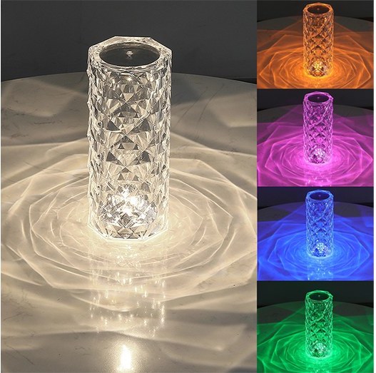 چراغ خواب شارژی کریستالی ریموت دار ۱۶ رنگ - Image 3