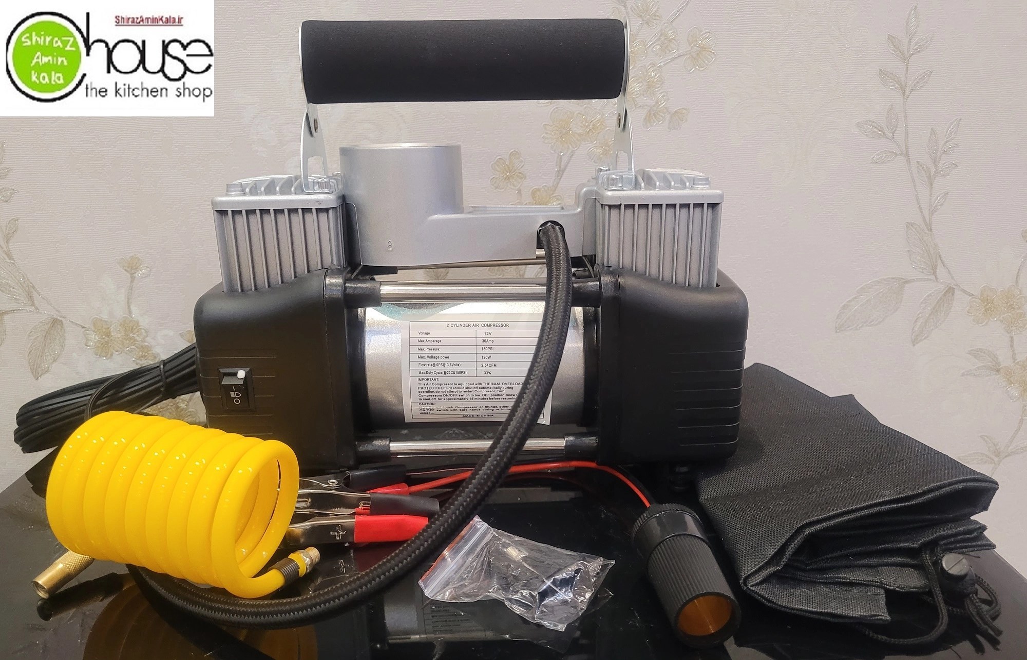 پمپ باد فندکی دو سیلندر خودرو 628-4x4 - Image 7